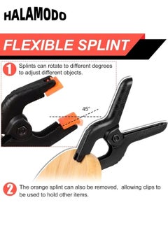 HALAMODO 10pcs Plastic Spring Clamps 4 inch Professional Small Heavy Duty Clips for Crafts, Backdrop Stand, Woodworking, Photography Studios  - Image 4