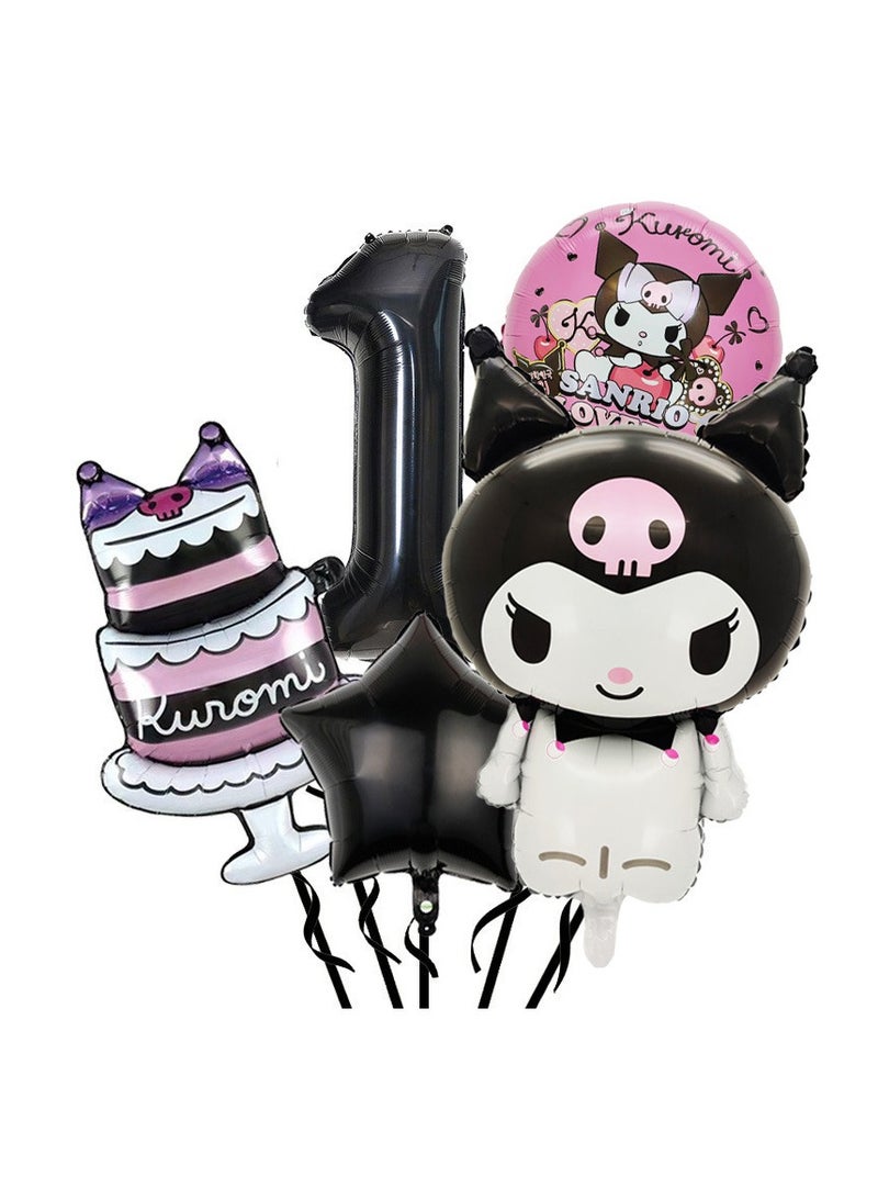 طقم بالونات سانريو كورومي كاواي للحفلات - ديكور كبير للفتيات والأطفال والبالغين - مجموعة من 5
