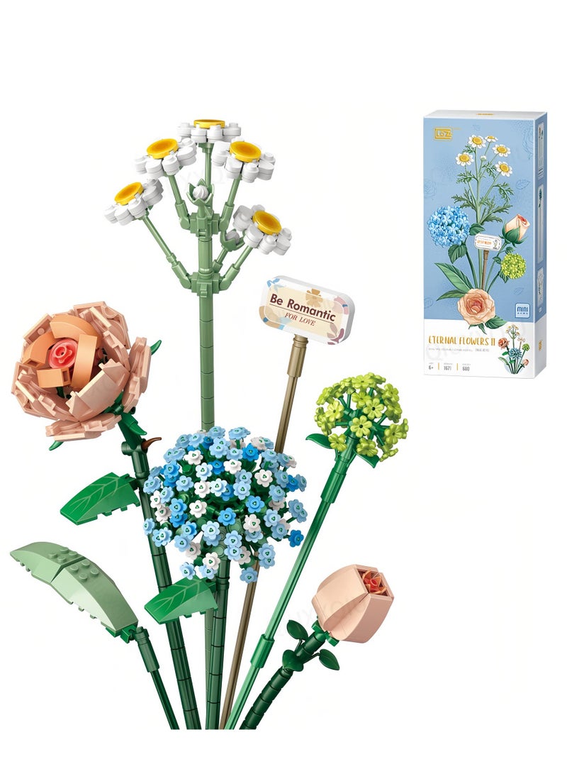 Arabest Mini Bricks Flower Bouquet Building Sets, Artificial Flowers Kit, 680 Pieces Botanical Collection DIY Unique Decoration Home, for Ages 8-12 yrs Old Girl for Gifts - Image 1