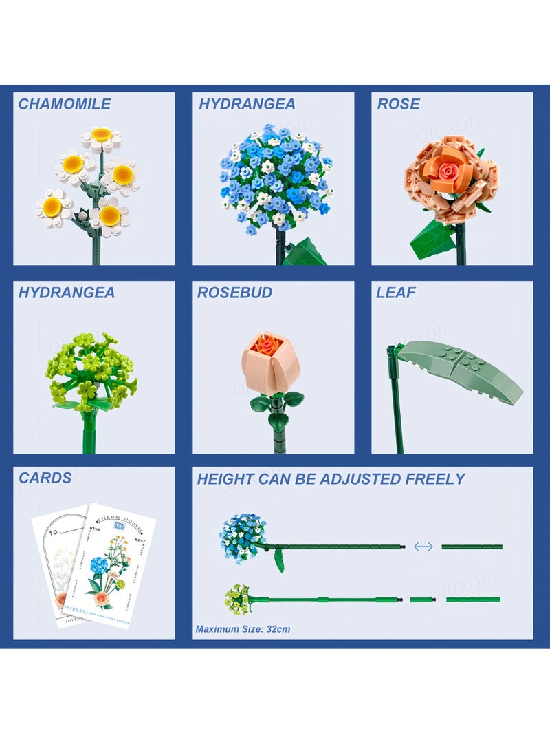 Arabest Mini Bricks Flower Bouquet Building Sets, Artificial Flowers Kit, 680 Pieces Botanical Collection DIY Unique Decoration Home, for Ages 8-12 yrs Old Girl for Gifts - Image 3