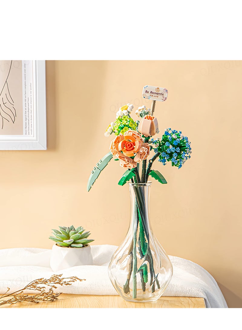 Arabest Mini Bricks Flower Bouquet Building Sets, Artificial Flowers Kit, 680 Pieces Botanical Collection DIY Unique Decoration Home, for Ages 8-12 yrs Old Girl for Gifts - Image 5