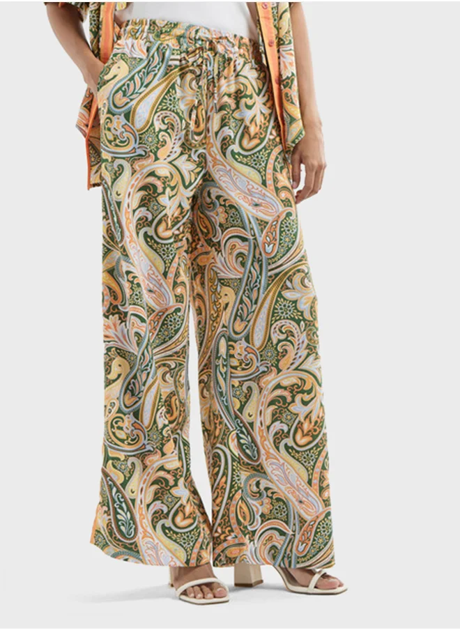 فاف Printed Wide Leg Pants