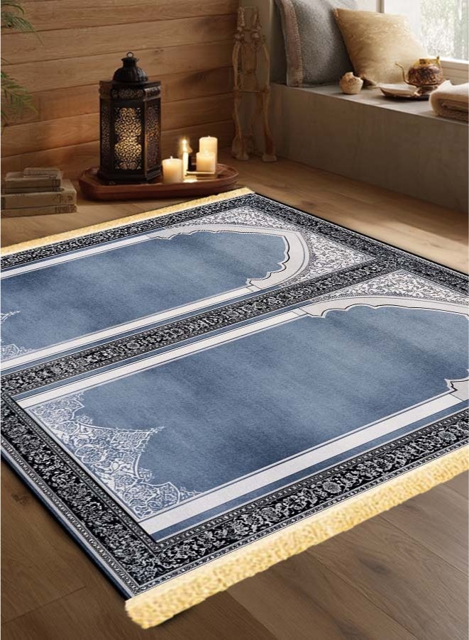 سجادة صلاة متعددة الأشخاص مع قاع مضاد للانزلاق، مقاسات 55*100 سم، 110*120 سم، 110*180 سم، 110*240 سم، 110*300 سم - Image 2