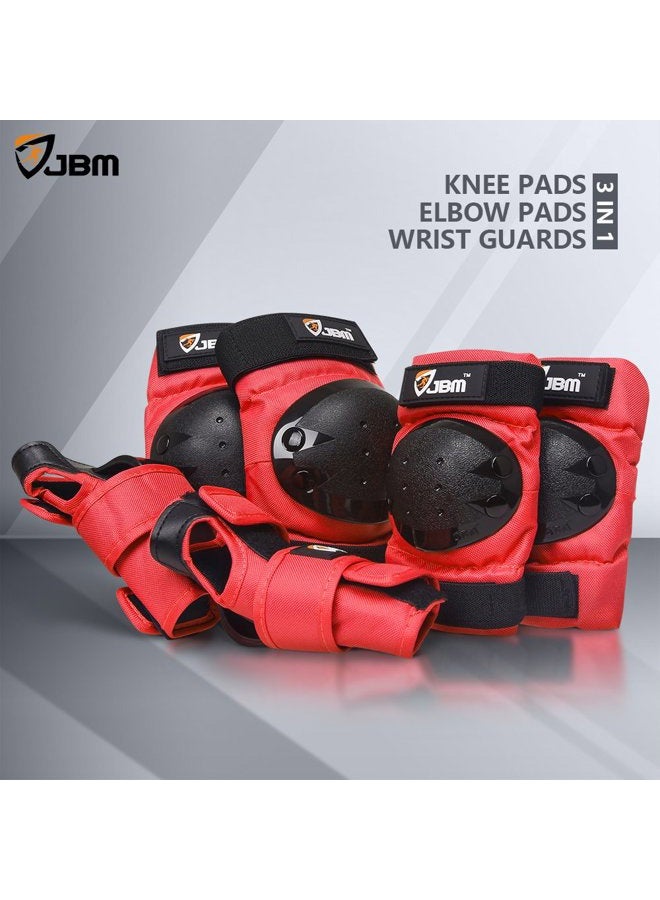JBM international Kid's Multi Sports 3 in 1 Knee Elbow Pads Wrist Guards Protective Gear Set for Skateboarding - Image 5