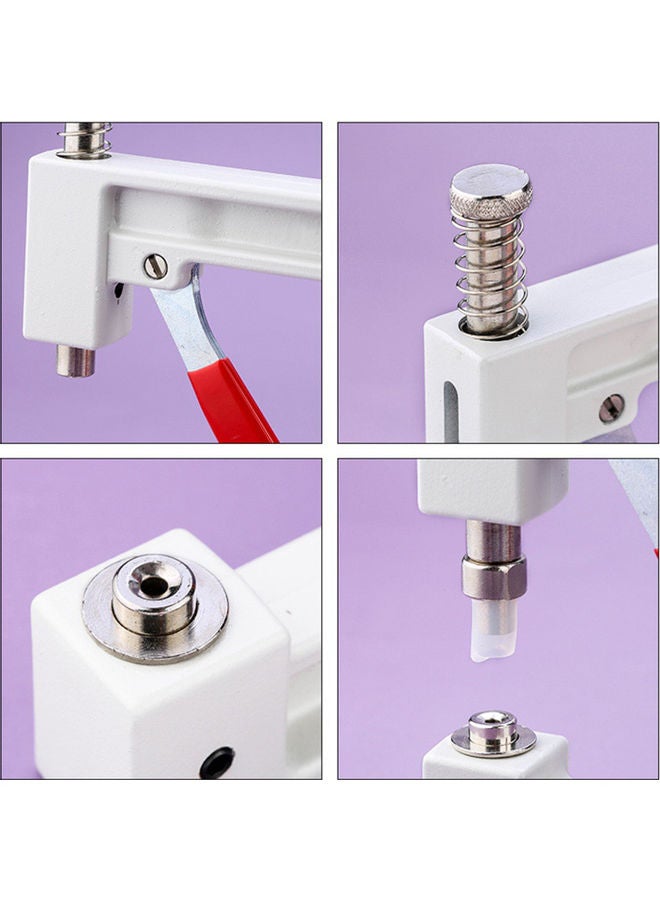 Loquat Rivet Repair Beads With Machine Set White/Silver/Red - Image 3