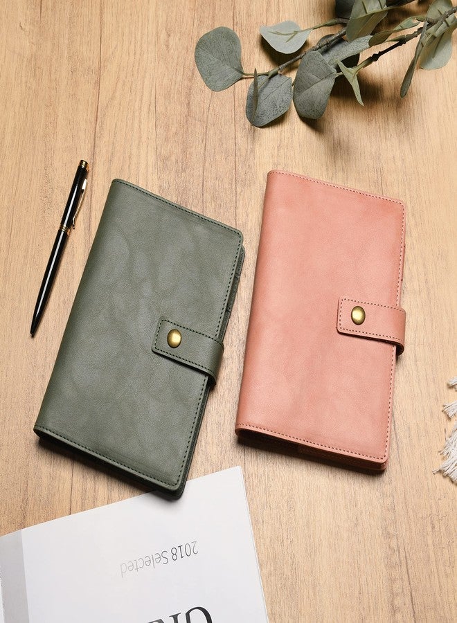 Wonderpool Leather Diary Refillable Notebook Spiral Journal Binder Portfolio - Dot Grid Paper & Inner Pockets for Travel Work and Personal Organizer (Pink, A5) - Image 4