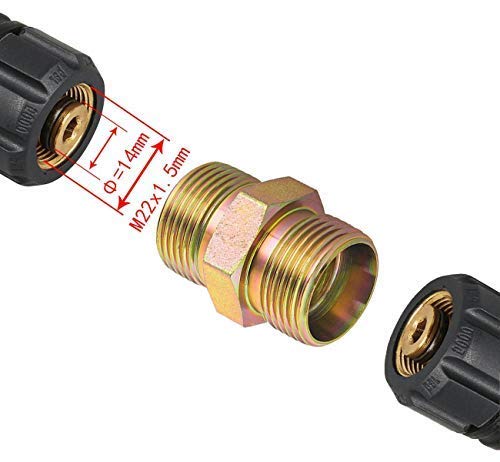 Aimex M22 Male Brass Connector for Extension of Washer Hose Pipe, Car Washer Pipe Connector (3) - Image 3