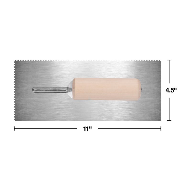 Capitol 115110 Professional Flooring Adhesive Trowel-1/16â€ x 1/16â€ x 1/16â€ Square-Notch, Silver/Light Wood - Image 5