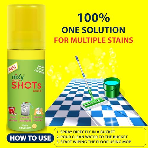 Nixy SHOTs Spray Queen Size (Pack of 2) - Laundry detergent, Floor Cleaner and Utensils Cleaner (Multi Task cleaner) - Citrus Lemon Fresh - Image 4