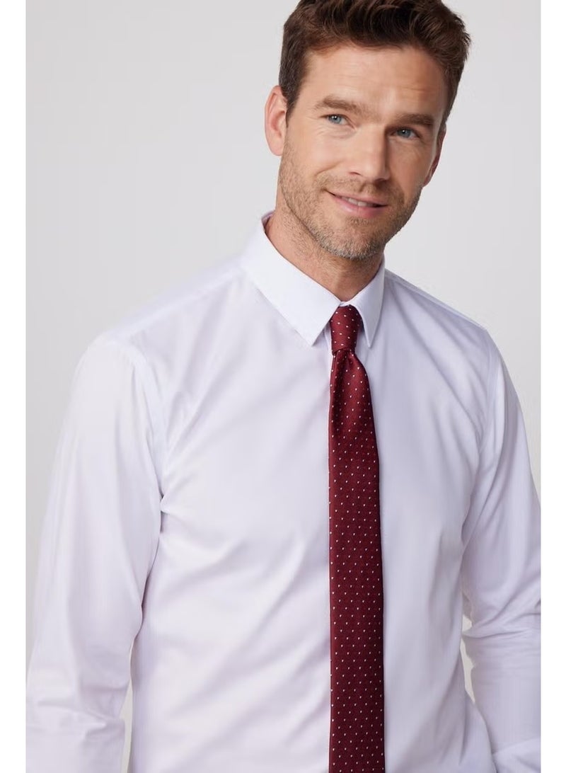 Tudors Men's Slim Fit Non-Iron 100% Cotton White Shirt - Image 1
