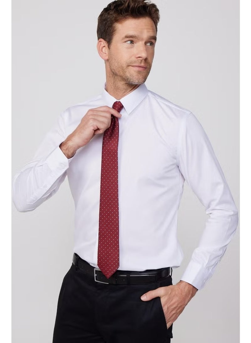 Tudors Men's Slim Fit Non-Iron 100% Cotton White Shirt - Image 3