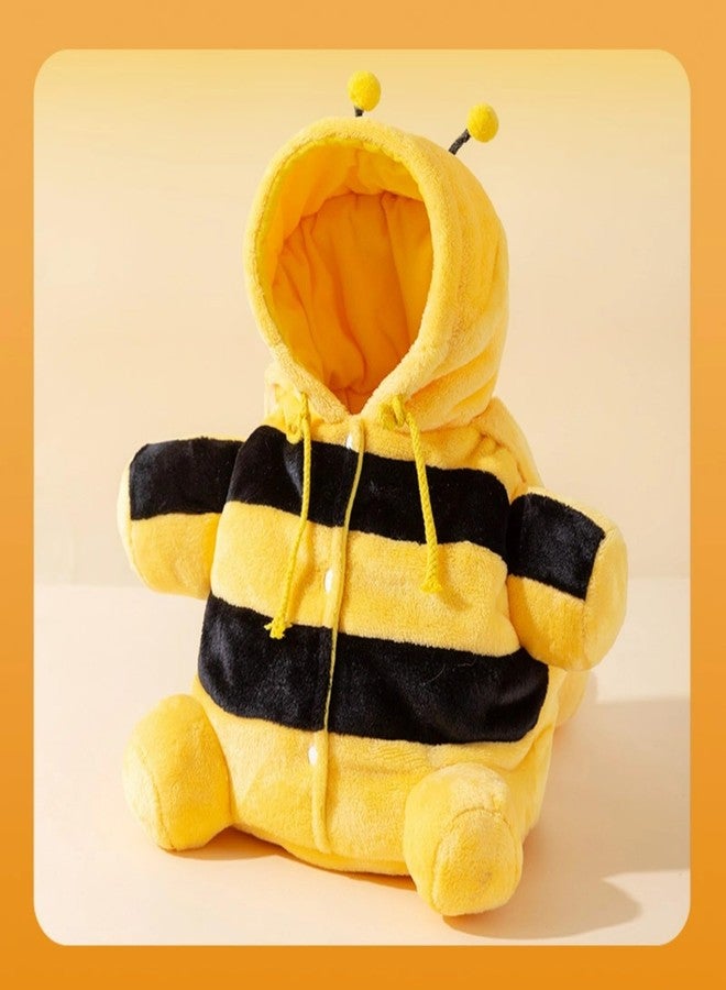 Layheld Cat Puppy Costume Winter Warm Outing Backpack Cute Bear Bee Design Anti-Escape Bag for Kitten Cat Small Dog (bee,Small) - Image 2
