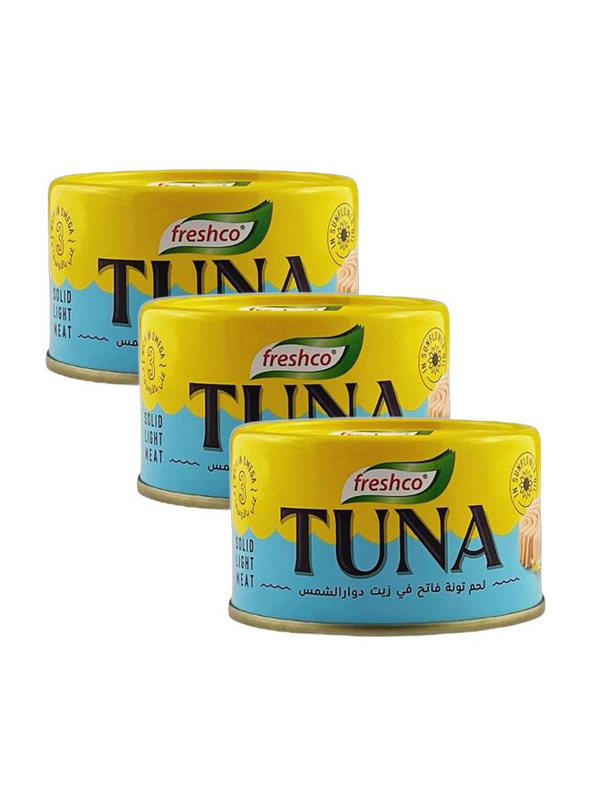 FRESHCO Light Meat Tuna With Sunflower Oil, 185g, Bundle of 3 - Image 1