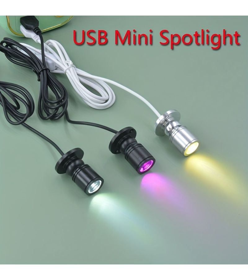 Warm Light Jewelry Lamp USB Mini Spotlight 5V Decorative Ambient Color Light Christmas Light Fixture Halloween Creative Handmade Lamp Background Wall Light Surface-Mounted Non-Waterproof Figure Cabinet Spotlight Model Lighting Lamp - Image 3