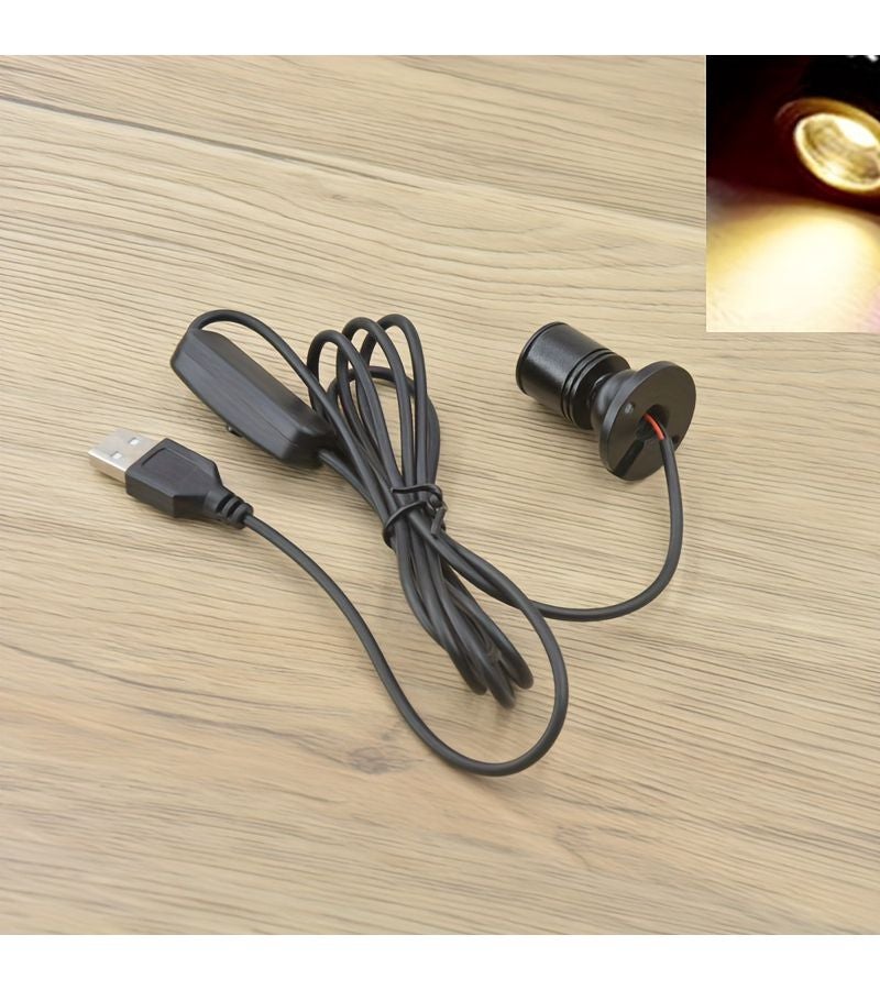 Warm Light Jewelry Lamp USB Mini Spotlight 5V Decorative Ambient Color Light Christmas Light Fixture Halloween Creative Handmade Lamp Background Wall Light Surface-Mounted Non-Waterproof Figure Cabinet Spotlight Model Lighting Lamp - Image 1