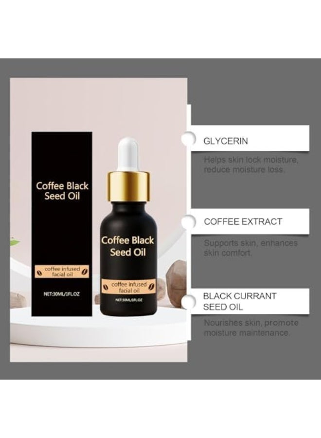 زيت القهوة للبشرة، زيت حب الشيا الأسود للبشرة، زيوت السيروم للقهوة، زيوت بذور القهوة للبشرة، زيوت الوجه المنعشة بالقهوة، تقليل الخطوط الدقيقة والتجاعيد، تحسين المرونة، مغذية ومُرطبة (1) - Image 5