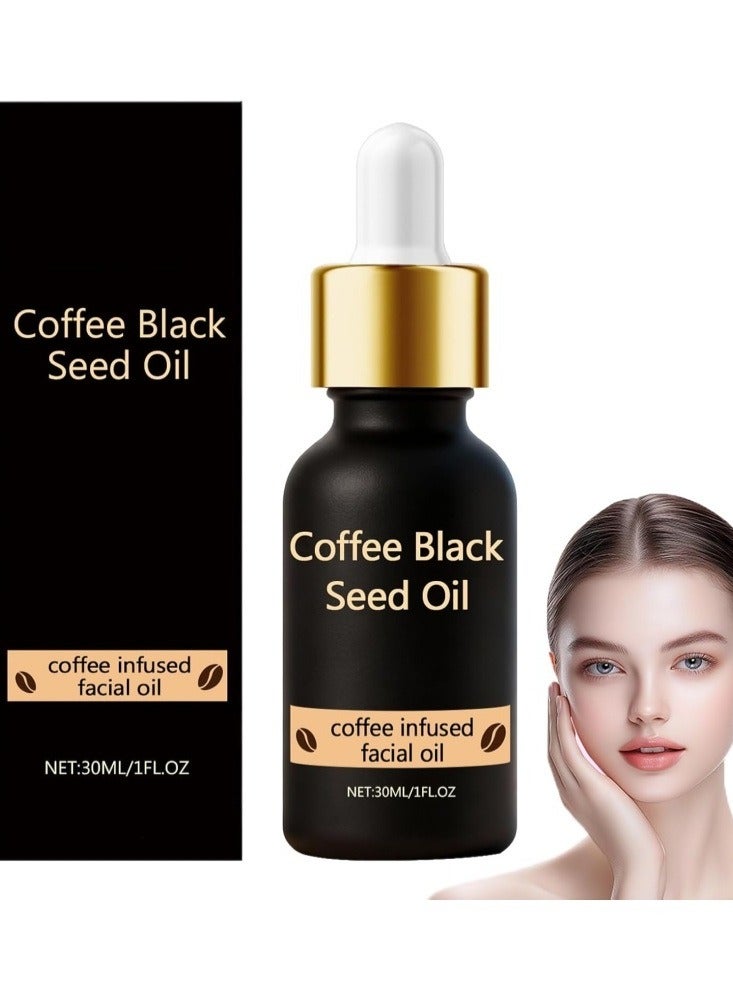 زيت القهوة للبشرة، زيت حب الشيا الأسود للبشرة، زيوت السيروم للقهوة، زيوت بذور القهوة للبشرة، زيوت الوجه المنعشة بالقهوة، تقليل الخطوط الدقيقة والتجاعيد، تحسين المرونة، مغذية ومُرطبة (1) - Image 1