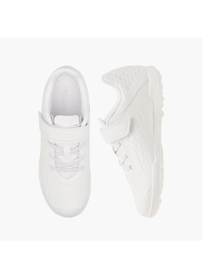 Kappa Boys' Logo Embossed Football Shoes with Hook and Loop Closure