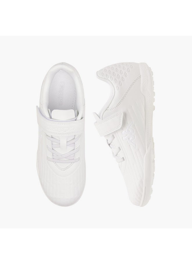 Boys' Logo Embossed Football Shoes with Hook and Loop Closure
