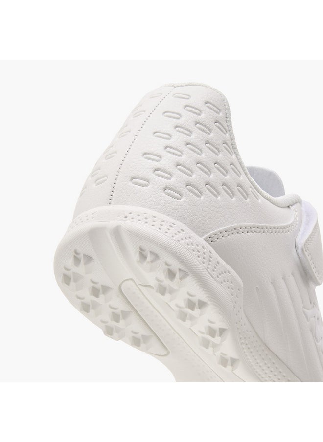 Boys' Logo Embossed Football Shoes with Hook and Loop Closure