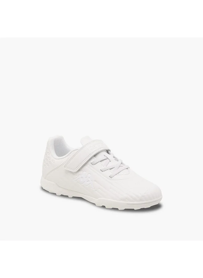 Kappa Boys' Logo Embossed Football Shoes with Hook and Loop Closure