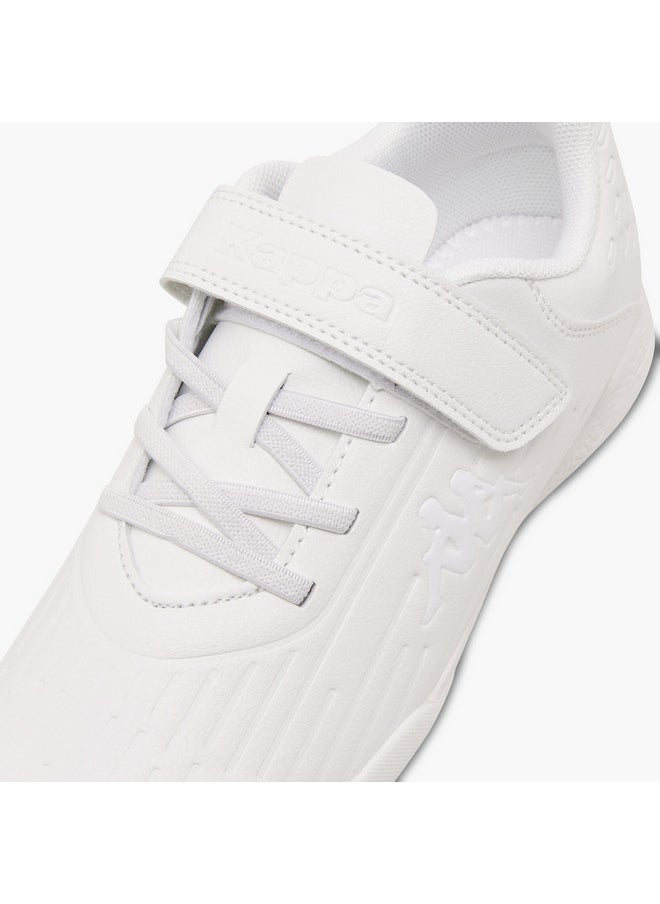 Boys' Logo Embossed Football Shoes with Hook and Loop Closure