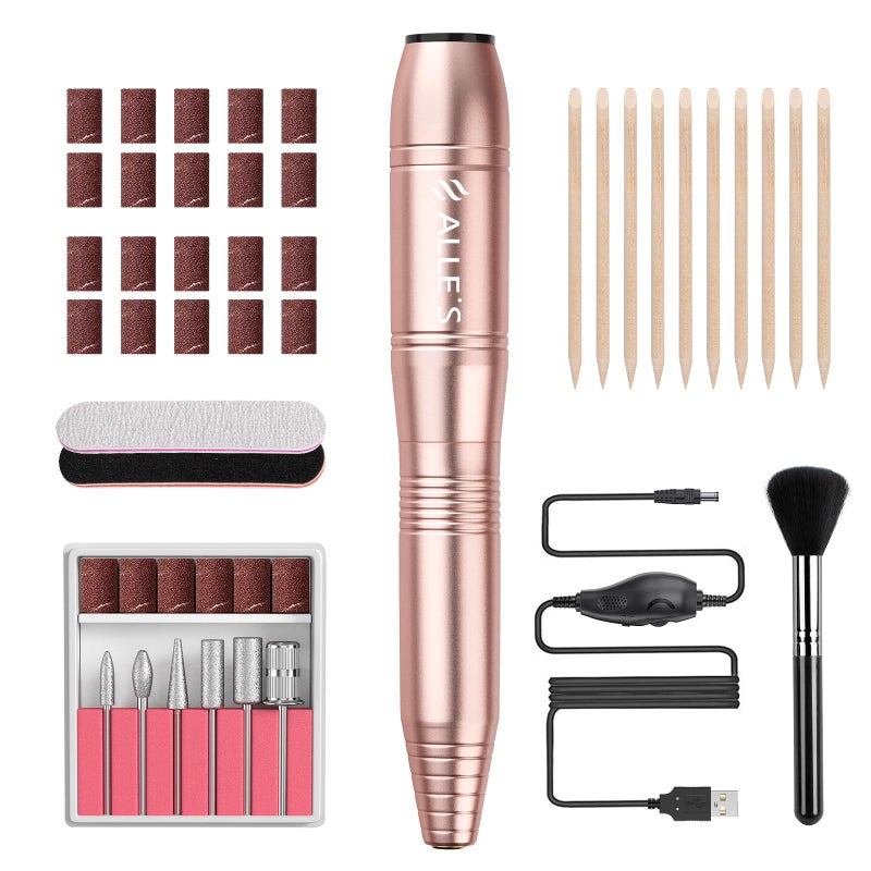 20000RPM Electric Nail Drill Compact Portable Efile Professional Manicure Pedicure Nail File Drill Kit for Acrylic Gel Nails and Home Salon Use