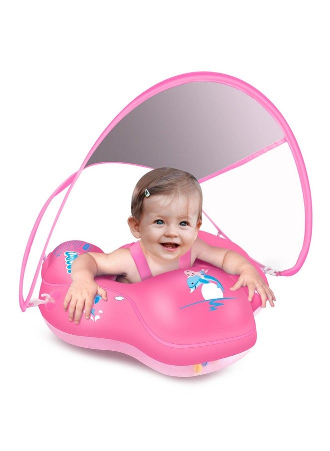 LAYCOL Baby Swimming Float Inflatable Baby Pool Float Ring Newest with Sun Protection Canopy,add Tail no flip Over for Age of 3-36 Months - Image 1