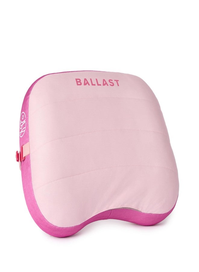 Ballast Beach Pillow - Comfy, Durable & Compact, Stays Put on Windy Beaches with Patented Sand Pouch, Inflatable Pillow for Beaches, Pools, Camping, Festivals and Travel (Flamingo Pink) - Image 1