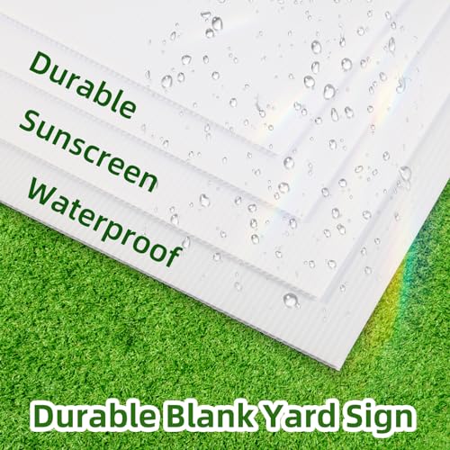 ONEXIZ 11 Pcs 18 x 12 Inches Corrugated Plastic Sign Waterproof Blank Board Sheets White Double Sided Poster Board for Yard, Garage Sale, Rent, Birthday Party, Guidepost Decorations - Image 3