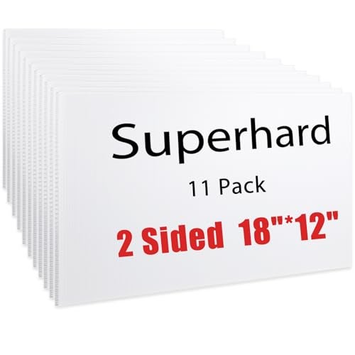 ONEXIZ 11 Pcs 18 x 12 Inches Corrugated Plastic Sign Waterproof Blank Board Sheets White Double Sided Poster Board for Yard, Garage Sale, Rent, Birthday Party, Guidepost Decorations - Image 1