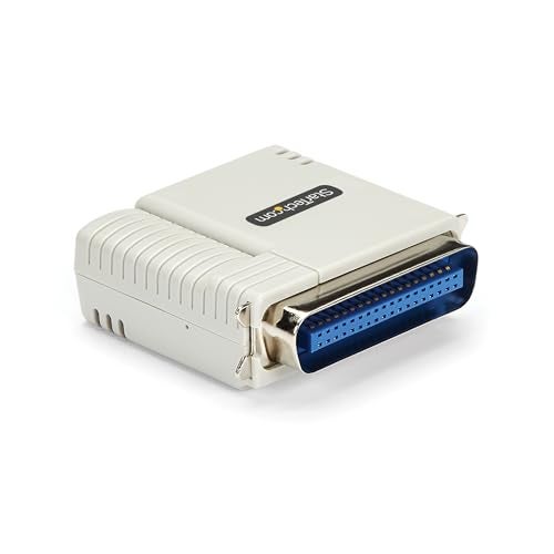 StarTech.com Ethernet to Parallel Network Print Server, 10/100Mbps LAN, WebUI, Centronics Ethernet Printer Server Adapter, TAA - Image 1