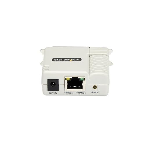 StarTech.com Ethernet to Parallel Network Print Server, 10/100Mbps LAN, WebUI, Centronics Ethernet Printer Server Adapter, TAA - Image 2