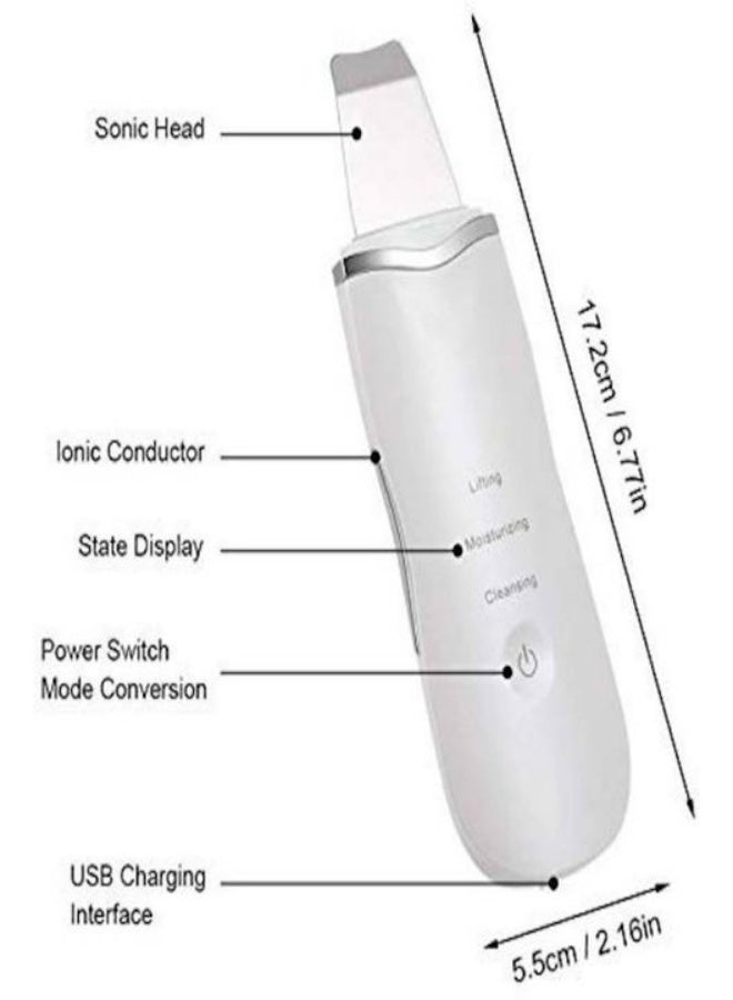Ultrasonic Skin Scrubber For Blackhead Face Lifting White - Image 1