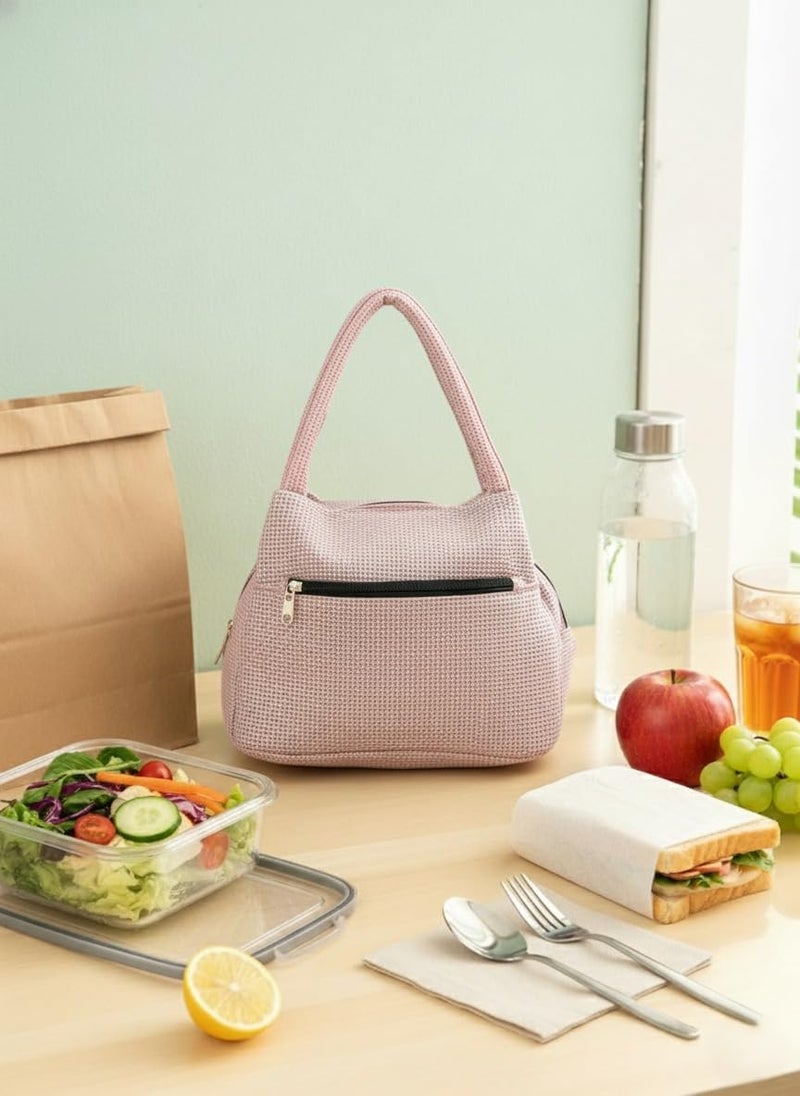 ENSAC Fabric Hand Lunchbag For Women | Trendy Shoulder Bag for Daily Use | Lightweight, Spacious & Stylish Lunch bag for Office, Shopping, & Travel Use - Image 2