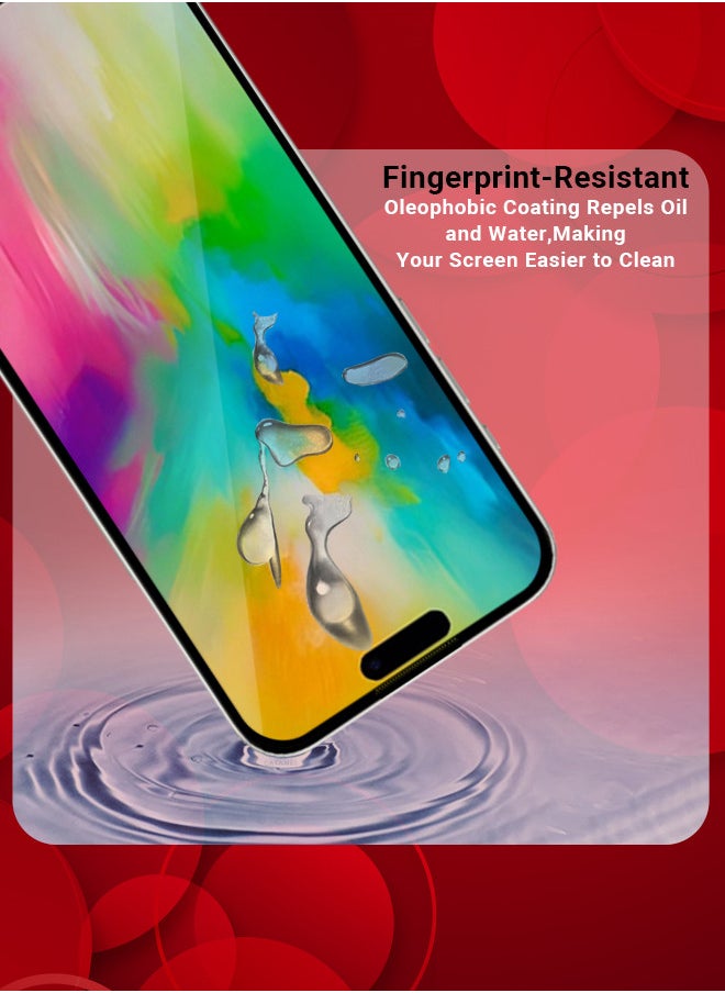 CATANES (for iPhone 16 Pro) 2 Pack Screen Protector, 9H Hardness Grade Shatterproof HD Tempered Glass,Full Coverage Screen Protector, Easy Installation  - Image 3