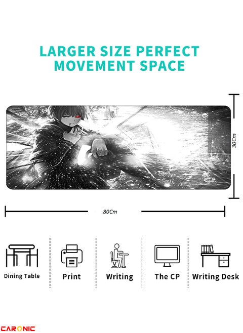 Large Gaming Mouse Pad with Superior Micro Weave Cloth Extended Desk Mousepad with Stitched Edges Non-Slip Base Water Resist Keyboard Pad For Gamer And Office Home TG 289