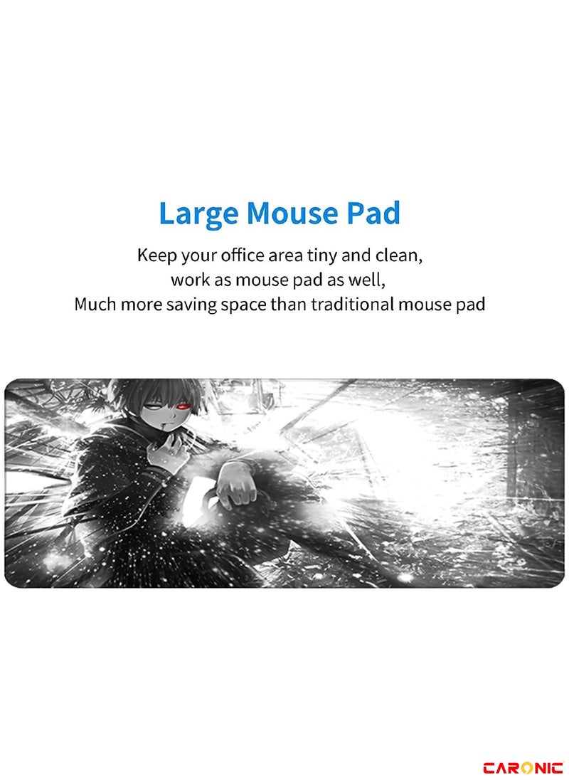 CARONIC - Large Gaming Mouse Pad with Superior Micro Weave Cloth Extended Desk Mousepad with Stitched Edges Non-Slip Base Water Resist Keyboard Pad For Gamer And Office Home TG 289 - Image 1