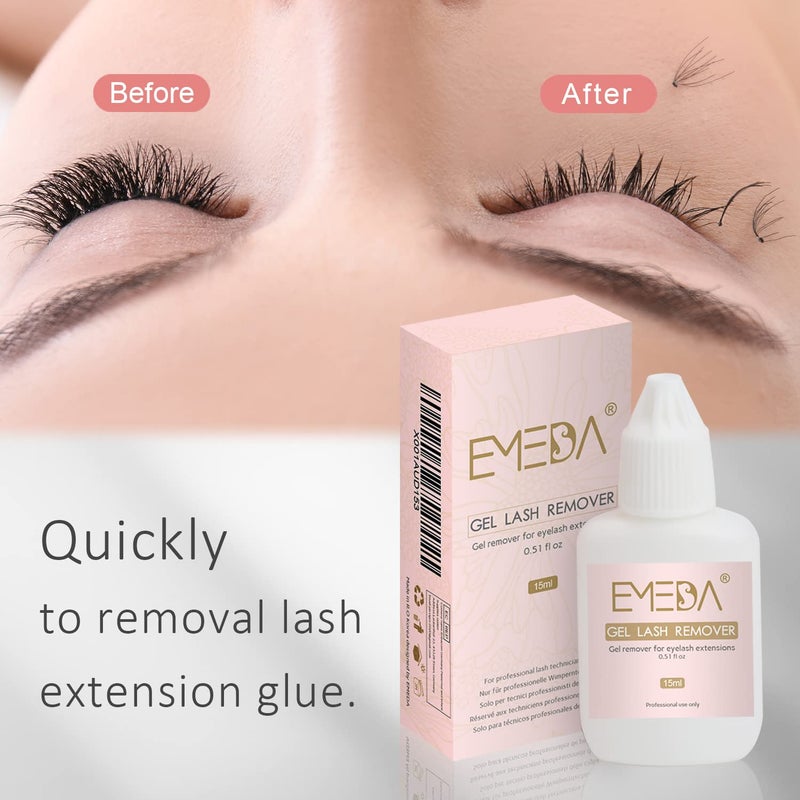 EMEDA Eyelash Extension Remover Gel 15ml - Quickly Dissolves Powerful Lash Adhesive, Not for Clusters Glue, Professional Removal for Extensions (15ml) - Image 3