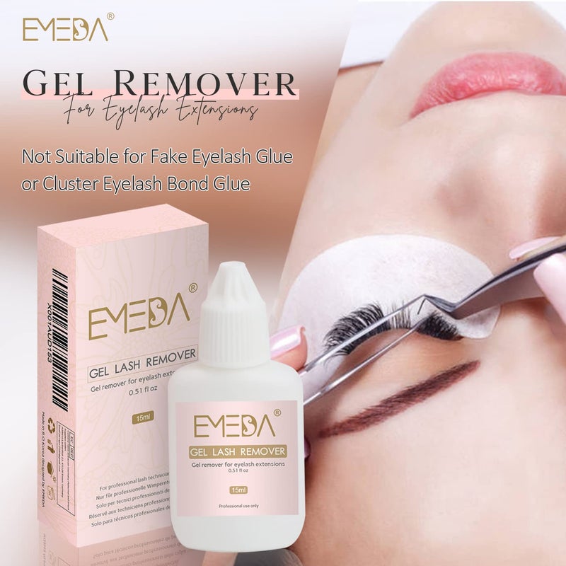 EMEDA Eyelash Extension Remover Gel 15ml - Quickly Dissolves Powerful Lash Adhesive, Not for Clusters Glue, Professional Removal for Extensions (15ml) - Image 2
