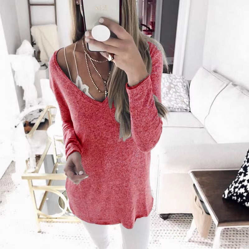 Wish Sweater Long Sleeve V-Neck Sweater Top Women'S Clothing - Image 3