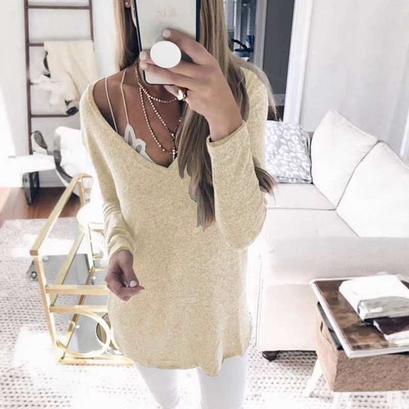 Wish Sweater Long Sleeve V-Neck Sweater Top Women'S Clothing - Image 4