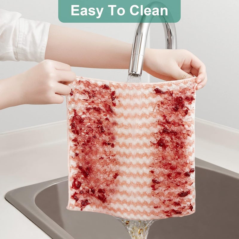 JOYMOOP 5 Pack Microfiber Cleaning Cloth, All-Purpose Microfiber Towels, Absorbent Streak Free Lint Free Rags for Cleaning Reusable and Washable Towels - 11.81" x 11.81" - Image 5