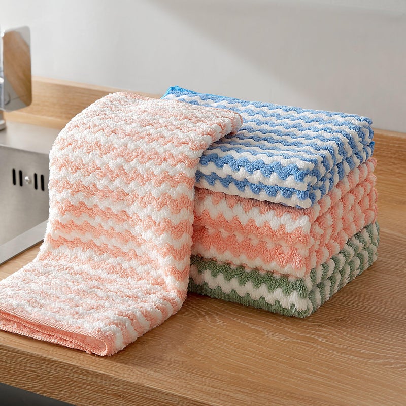 JOYMOOP 5 Pack Microfiber Cleaning Cloth, All-Purpose Microfiber Towels, Absorbent Streak Free Lint Free Rags for Cleaning Reusable and Washable Towels - 11.81" x 11.81" - Image 1