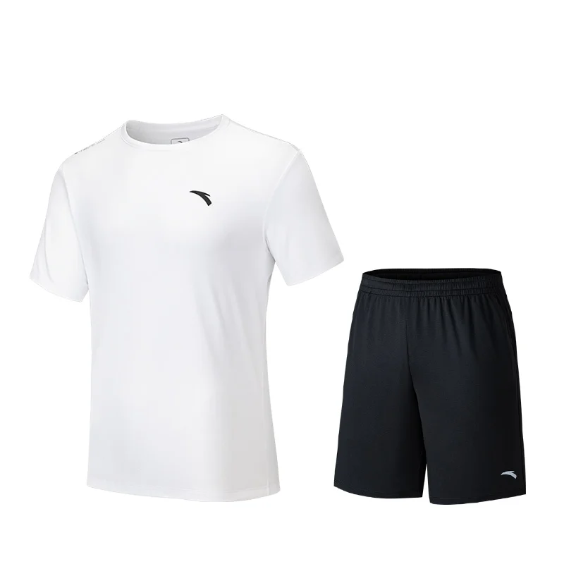 ANTA White Men’s Quick-Dry Running Set – Breathable T-Shirt & Shorts for Men | Best Price UAE
