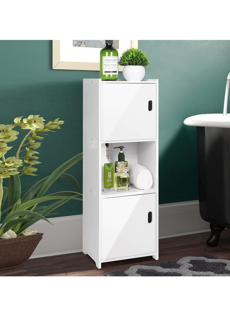 NOAEOU - Waterproof Bathroom Cabinets, Bathroom Storage Shelf Organizer Cupboard with Daily use Layer and 2 Cupboard Door - Image 1