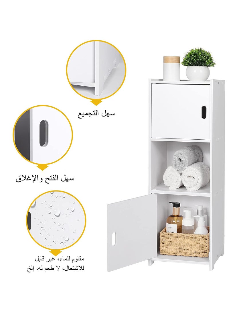 NOAEOU - Waterproof Bathroom Cabinets, Bathroom Storage Shelf Organizer Cupboard with Daily use Layer and 2 Cupboard Door - Image 1