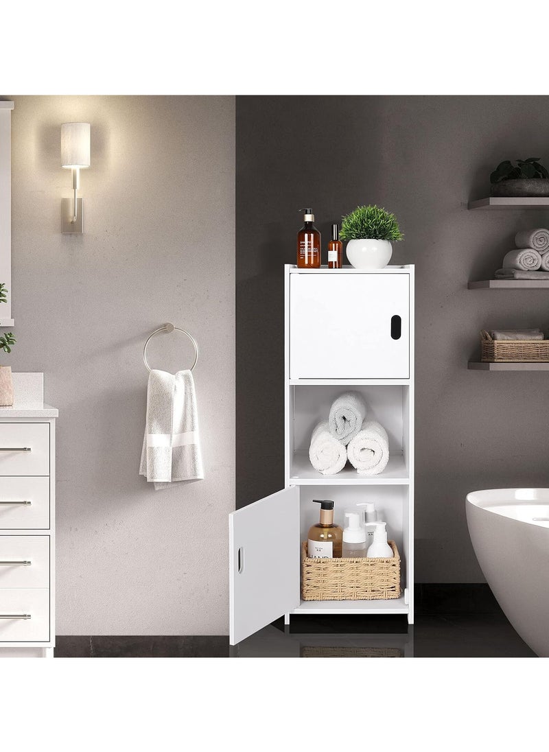 NOAEOU - Waterproof Bathroom Cabinets, Bathroom Storage Shelf Organizer Cupboard with Daily use Layer and 2 Cupboard Door - Image 1