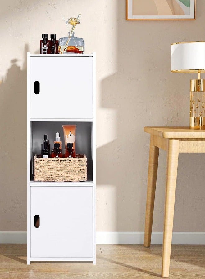 نوايوو خزائن حمام مقاومة للماء، منظم رفوف تخزين الحمام مع طبقة للاستخدام اليومي و2 باب خزانة - Image 1