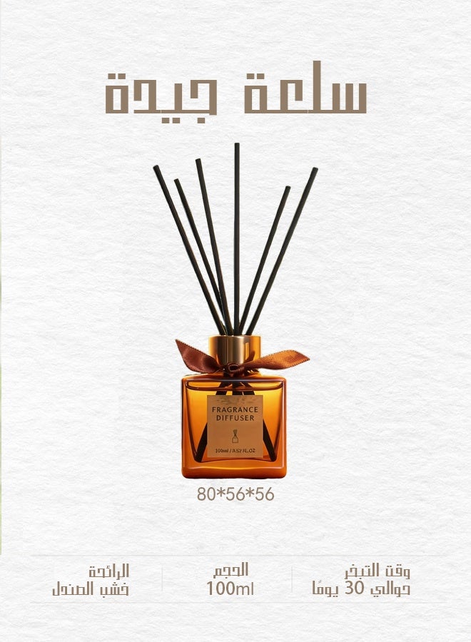 يهييو معطر موزع عطور منزلي، موزع عطور برائحة خشب الصندل، جو عبادة مهيب ووقور، تعطير 6 قصبات من الروطان، 100 مل - Image 5